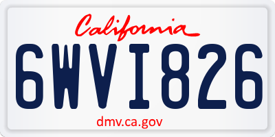 CA license plate 6WVI826
