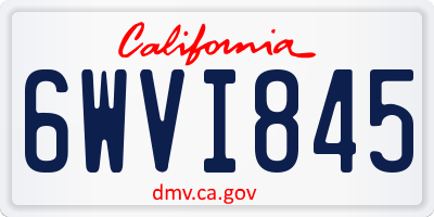 CA license plate 6WVI845