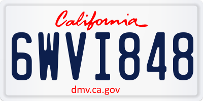 CA license plate 6WVI848