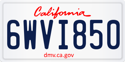 CA license plate 6WVI850