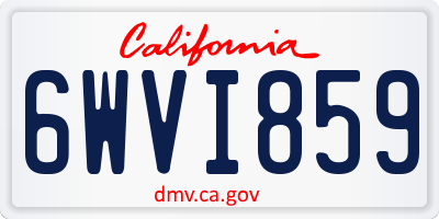 CA license plate 6WVI859