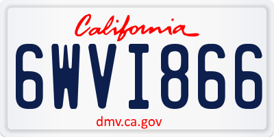CA license plate 6WVI866