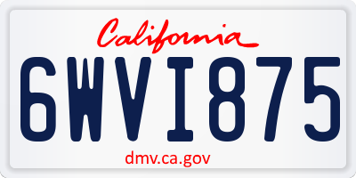 CA license plate 6WVI875