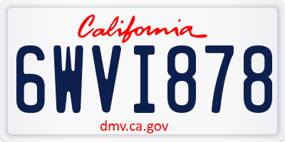 CA license plate 6WVI878