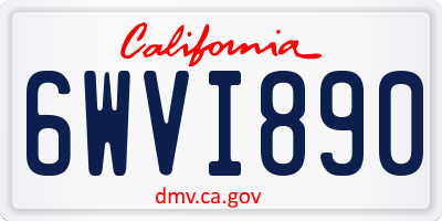 CA license plate 6WVI890