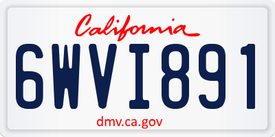 CA license plate 6WVI891