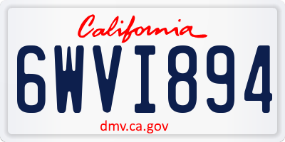 CA license plate 6WVI894