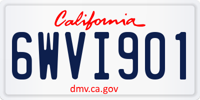 CA license plate 6WVI901
