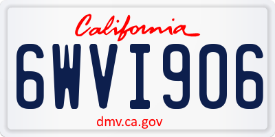 CA license plate 6WVI906