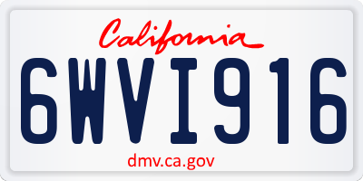 CA license plate 6WVI916