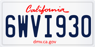 CA license plate 6WVI930