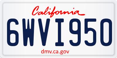 CA license plate 6WVI950