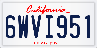 CA license plate 6WVI951
