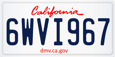 CA license plate 6WVI967