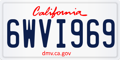 CA license plate 6WVI969