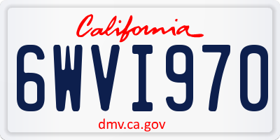CA license plate 6WVI970