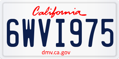 CA license plate 6WVI975