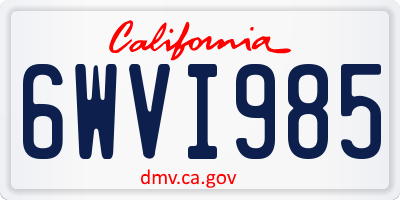 CA license plate 6WVI985