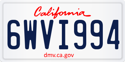 CA license plate 6WVI994