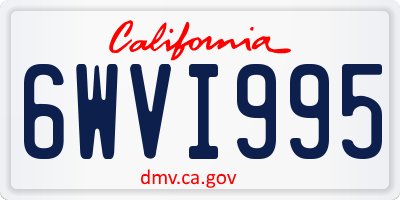 CA license plate 6WVI995