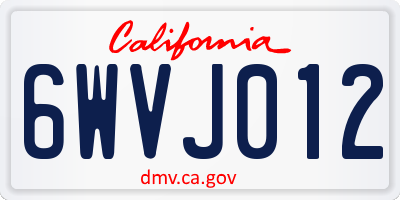 CA license plate 6WVJ012