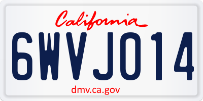 CA license plate 6WVJ014