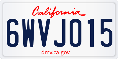 CA license plate 6WVJ015