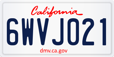 CA license plate 6WVJ021