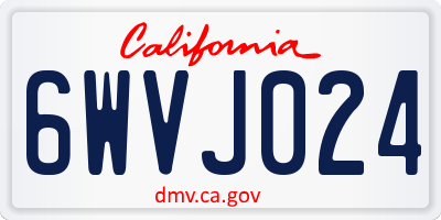CA license plate 6WVJ024