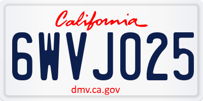 CA license plate 6WVJ025