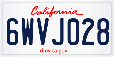 CA license plate 6WVJ028