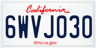 CA license plate 6WVJ030