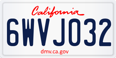 CA license plate 6WVJ032