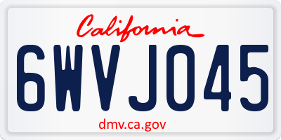 CA license plate 6WVJ045