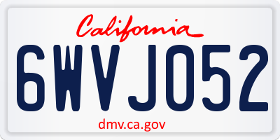 CA license plate 6WVJ052