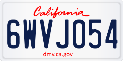 CA license plate 6WVJ054