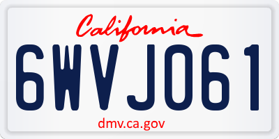 CA license plate 6WVJ061