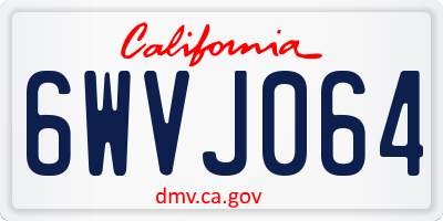 CA license plate 6WVJ064