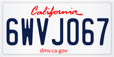 CA license plate 6WVJ067