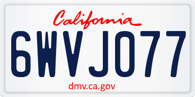 CA license plate 6WVJ077