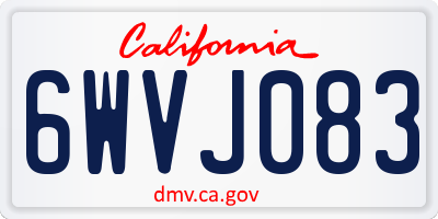 CA license plate 6WVJ083