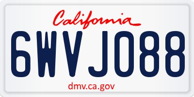 CA license plate 6WVJ088