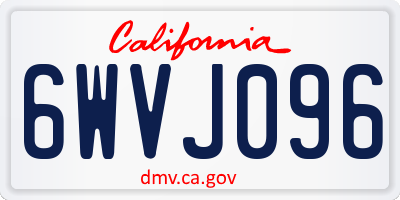 CA license plate 6WVJ096