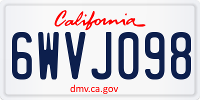 CA license plate 6WVJ098