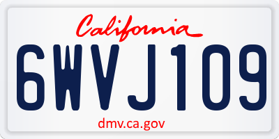 CA license plate 6WVJ109