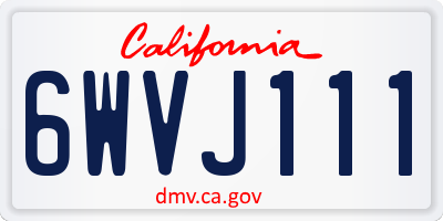 CA license plate 6WVJ111