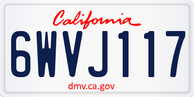 CA license plate 6WVJ117