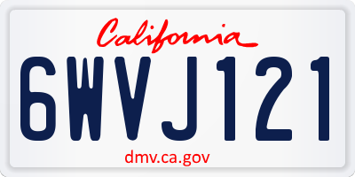 CA license plate 6WVJ121