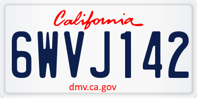 CA license plate 6WVJ142