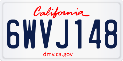 CA license plate 6WVJ148